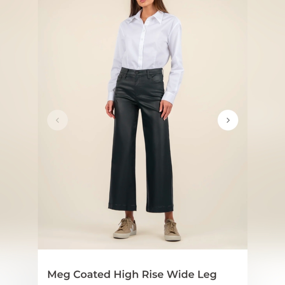 Kut From the Kloth | Meg Coated High Rise Wide Leg Pants (6)